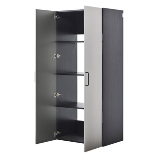 Astro Series - Wall Mounted Storage Cabinet With Soft Closing Drawers - Metallic Gray