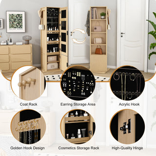 360° Rotating Makeup Cabinet With Full Length Mirror