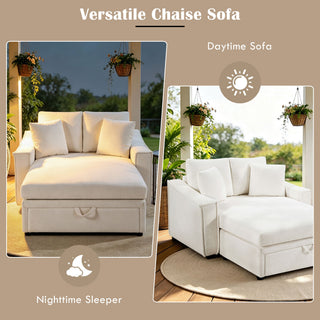 Modern Chaise Sofa With Hidden Storage For Living Room