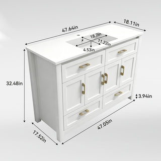 Bathroom Vanity With Sink Combo, 4 Soft Close Doors And 4 Drawers