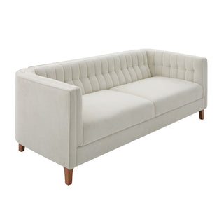 Modern 3 Seater Sofa, Upholstered Couch With Curved Armrests