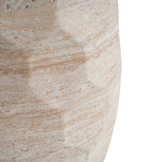 Travertine Lightweight Concrete Side Table For Indoor / Outdoor Use - Beige