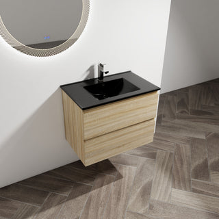 Wall Mounted Bathroom Vanity With Sink, 2 Soft Close Drawers