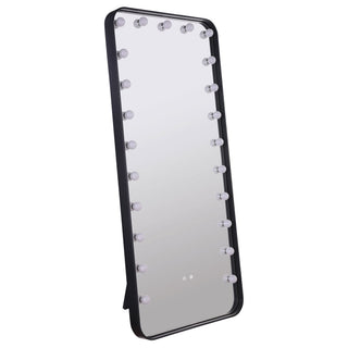 Villancourt - LED Standing Mirror With Speakers - Black