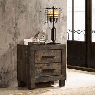 2 Drawer Nightstand - Brown Wood
