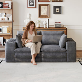 Cloud Sofa, Deep Seat Couches, Removable Cushion For Living Room - Dark Gray