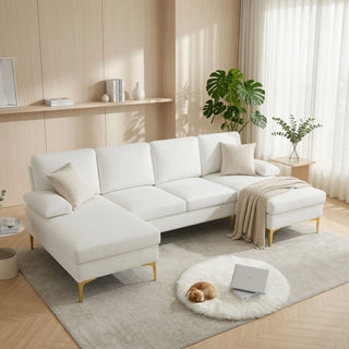 U - Shaped Sectional Sofa With Double Chaise