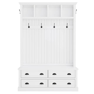 Hall Tree With 4 Drawers, Coat Rack With 6 Hooks