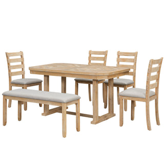 6 Piece Dining Table Set With Ergonomic Seating