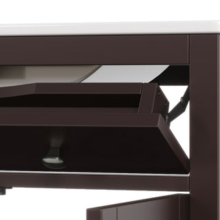 Bathroom Vanity With Ceramic Sink, Adjustable Shelf & Tip Out Tray