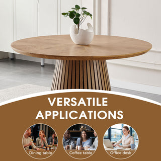 Round Dining Table For Dining Room - Natural Wood