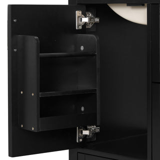 Bathroom Vanity With Sink, Soft-Close Doors, Double-Layer Shelf And 3 Drawers