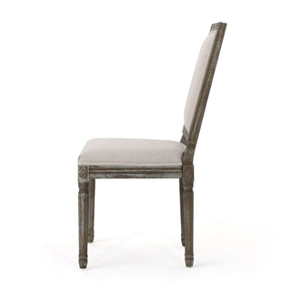 Traditional Style Dining Chair Set With Fabric Upholstery