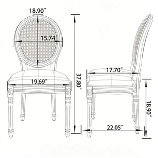 French Country Dining Chairs With Round Back (Set of 2)