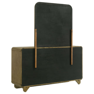 Bernardo - 6 Drawer Dresser And Mirror With Rounded Corners - Nutmeg Brown