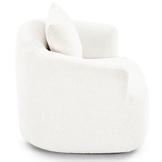 360° Swivel Barrel Sofa Chair With Throw Pillow, Upholstered Accent Chair