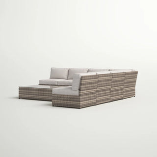 Comfortable Modern Patio Rattan Sectional Set With Cushions