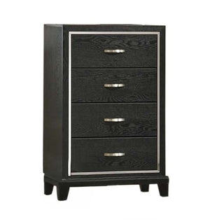 1 Piece Chest Tapered Legs Bedroom Furniture - Black