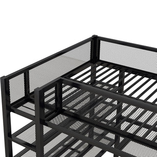 Loft Bed With 4 Tier Shelves And Storage