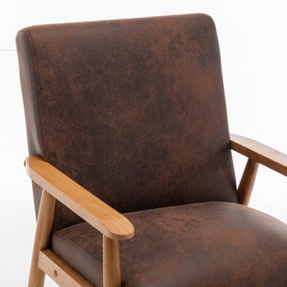 Wide Arm Chair - Brown