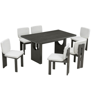 Dining Table Set For 6 With Upholstered Chairs