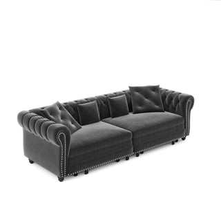 3 In 1 Convertible Sleeper Sofa Bed With Movable Ottoman