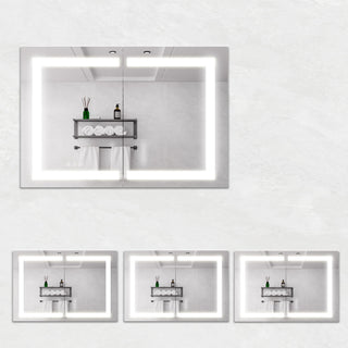Medicine Cabinet With LED Vanity Mirror, Anti-Fog, Waterproof, Dimmable With Touch Switch