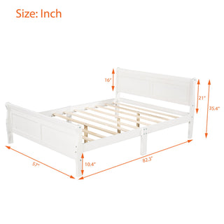 Platform Bed Frame Mattress Foundation Sleigh Bed With Headboard / Footboard / Wood Slat Suppor