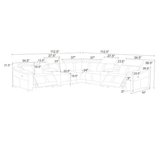 Modular Sectional & Recliner Seat And Adjustable Headrest