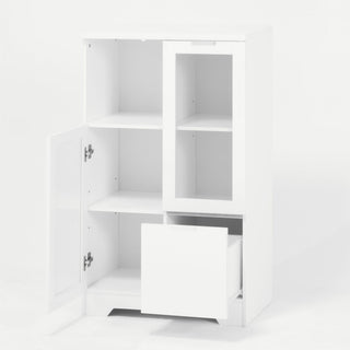 Modern Cabinet With Glass Doors And Drawer