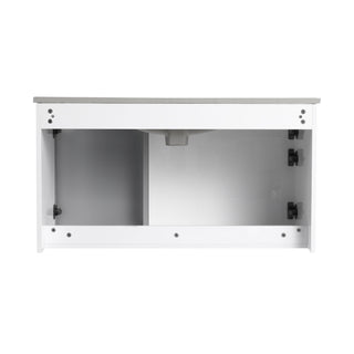 36" (35 1 / 4") Wall Mounted Bathroom Vanity, Cabinet With Half Door (Excluding Sink) - Glossy White