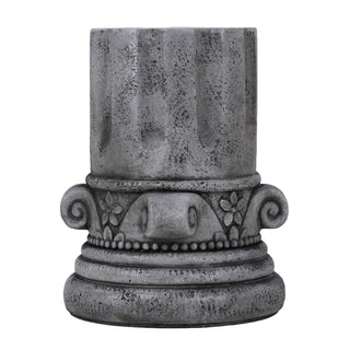 Outdoor End Table, Round Side Table For Patio And Garden - Antique Gray