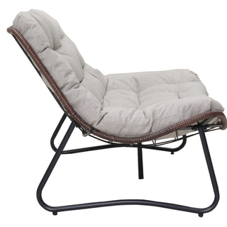 Patio Loveseat Sofa With Extra Thick Tufted Cushion - Brown