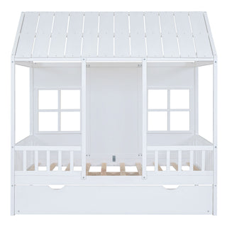 House Bed With Twin Size Trundle, Daybed