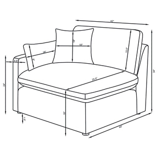 Greeley - 5 Piece Upholstered Modular Sectional Sofa - Ivory
