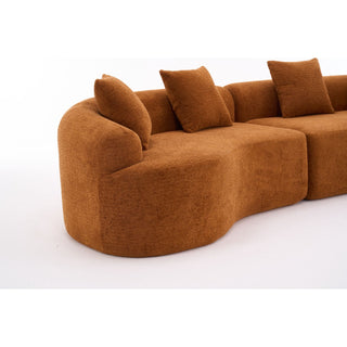 4 Seater Sofa With Fabric, 30D, 60 Hardness Full Sponge, 4 Pillow For Living Room, Home Furniture Sleeper Sectional Sofa For Apartment