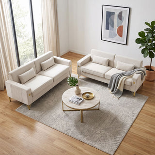 2 Pieces Sofa Sofa Set With Removable Cushions For Home Apartment