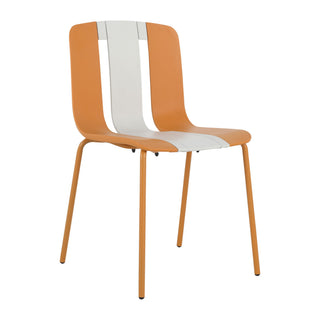 4 Piece Set Of Modern Striped Single Chairs With Folding Square Table