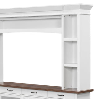 Extra Long TV Stand With 7 Color LED Lights, Adjustable Shelves & Storage Cabinets
