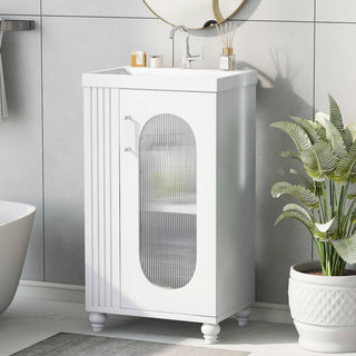 Modern Bathroom Vanity With Sink, Adjustable 2 Tier Shelf