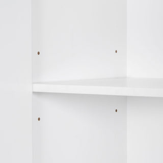 Modern Bathroom Storage Cabinet With Two Laundry Baskets, One Drawer, Adjustable Shelf