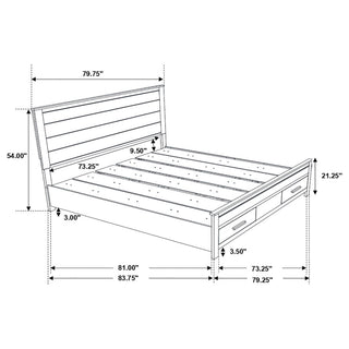 Greely - Eastern King Storage Bed - Brown