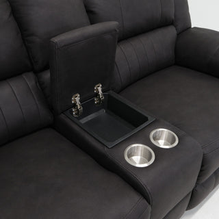 Reclining Console Loveseat - Black - Fabric