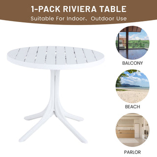 4 Piece Set Of Color Block Designed Single Chairs With Round Table - Grain Yellow / Haze Green / Tropical Orange / White