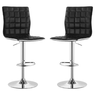 Waffle - Adjustable Bar Stool (Set of 2) - Black
