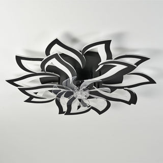 Ceiling Fan With Remote Control And Lights, 6 Speeds, 3 Color Temperatures, Low Profile Flush Mount