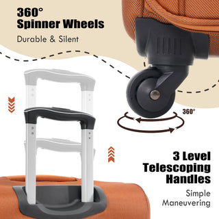 Softside Luggage Expandable 3 Piece Set Upright Spinner Lightweight Suitcase