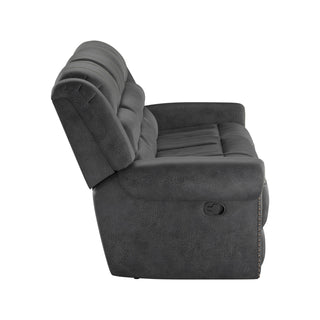 Reclining Sofa - Gray - Faux Leather