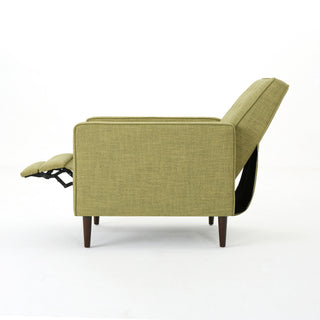 Mid-Century Modern Recliner With Button Tufted Waffle Stitch