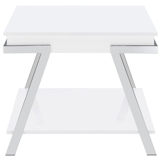 Briana - 2 Piece Coffee And End Table Set With Lift Top Legs - Gloss White